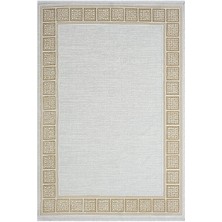 Zenith ZN002A Gri Halı Gold Kenar Çerçeveli Modern Parlak Yumuşak Kadife Ince Antialerjik Salon