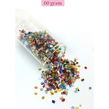 Kesme Cam Boncuk 2mm - 60 Gram - Karışık Renkli - BNC357