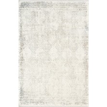 Karmen Halı Zenith ZN027W Krem Modern Klasik Desen Parlak Yumuşak Kadife İnce Kaymaz Tabanlı Halı