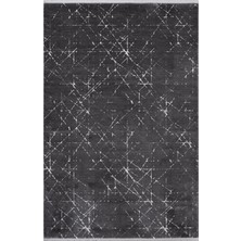 Vogue VG005Z Koyu Gri Modern Renk Desen 100 Tarak Viskon Salon Halısı Ipek Serisi