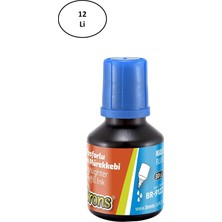 Brons 30 ml Fosforlu Kalem Mürekkebi Mavi 12'li