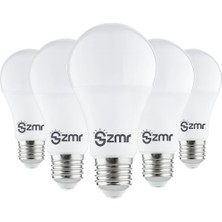 Zmr 105/B.65 5'li Paket LED Ampul 15W 3000K Günışığı E27 Duylu Enerji Tasarruflu Uzun Ömürlü