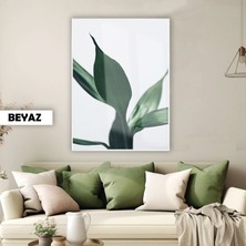Harikabirev|yeşil Yaprak Elegant Model G1 |çerçeveli Temperli Cam Tablo Tekli Dikey