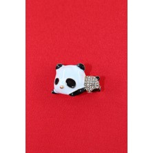 Keeba Kalbinizdeki masumiyet Yavru panda broş siyah beyaz taşlı pandalı erkek kadın yaka iğnesi