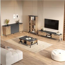 Best Tv Ünitesi 4'lü Set Orta Sehpa Konsol Kitaplık Çam Bes6-Aa