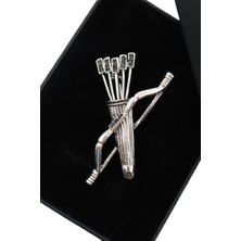 Keeba Kararlılığın ışıltılı simgesi gümüş kristal taşlı yay ok broş erkek kadın yaka iğnesi oklu yaylı