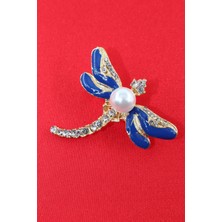 Keeba Sonsuz şansın imzası Yusufçuk kadın broş kristal taşlı incili yaka iğnesi