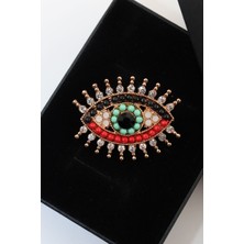 Keeba Negatif enerjiye zarif bir engel Zirkon taşlı göz broş renkli tasarım unisex yaka iğnesi