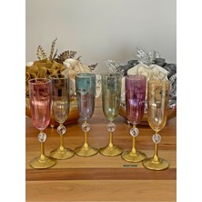 6 Kişilik Çok Renkli Kahve Yanı Su Bardağı Seti, Şık ve Çeyizlik