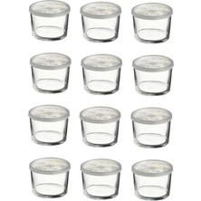 Turuncu Kapaklı Cam Saklama Kabı Seti, 220CC, 12'li, Kahvaltılık Düzenleyici