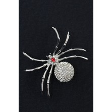 Keeba Sonsuz Bağların Mimarı Gümüş renk örümcek broş Kristal taşlı erkek kadın yaka iğnesi