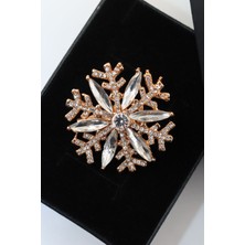 Keeba Sizin kadar eşsiz Kar tanesi kadın broş pırlanta taşlı gold yaka iğnesi