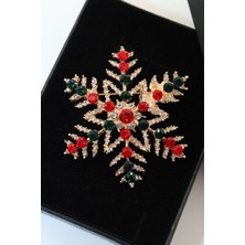 Keeba Senin kadar eşsiz gold Kar tanesi broş taşlı tasarım erkek kadın yaka iğnesi