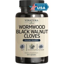 Vınatura Wormwood Black Walnut Clove- Cleanse, Detox, Intestinal Guard Formula With Wormwood Herb, Black Walnut Extract Combination, 60 Capsul