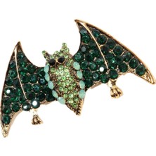 Keeba Sessiz kanatların şiiri Yarasa broş zirkon taşlı gold yarasalı erkek kadın yaka iğnesi