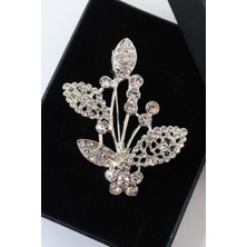 Keeba Kendi başarını taçlandır Defne yaprağı broş gümüş renk kristal taşlı erkek kadın yaka iğnesi çiçek