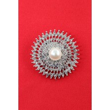 Keeba Sönmeyen yaşam enerjisi Güneş broş gümüş renk incili retro kristal taşlı yaka iğnesi