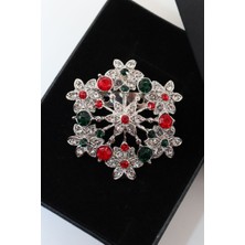 Keeba Görkemli yıldız Çiçeği broş gold renk pırlantalı taşlı çiçekli tasarım kadın yaka iğnesi