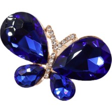 Keeba Ruhun dönüşümü Kelebek kadın broş safir mavisi pırlanta kesim taşlı yaka iğnesi