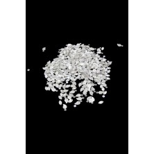 Yandan Delikli 10X6 mm Yaprak Gümüş Pul Payet ( 50 Adet)