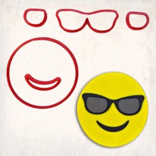 Emoji Güneş Gözlük Detay Kurabiye Kalıp Seti 5’li