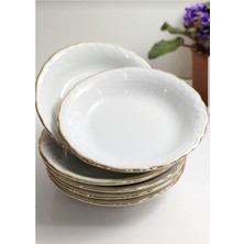 Yaldızlı Çukur Tabak, 16CM, 6'lı Set, Şık ve Zarif Sofralar Için Ideal