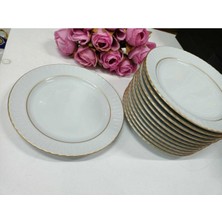 Mat Yaldızlı 20 cm Pasta Tabağı Seti, Şık ve Zarif 6 Adet