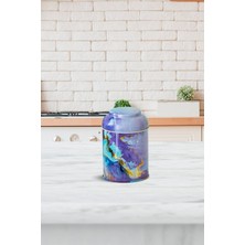 Mor Desenli Metal Baharatlık, 0,6 Lt, Ø9 cm x 11 Cm, Şık ve Kullanışlı Tasarım