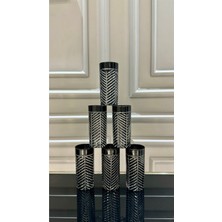 El Işli Turkuaz Siyah Balık Sırtı Su Bardağı, Şık ve Zarif Tasarım