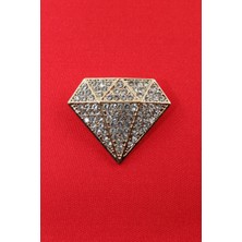 Keeba Her günün ışıltısı pırlanta broş taşlı tasarım gold renk kadın yaka iğnesi.