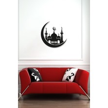 Şık Ahşap Mdf Duvar Süsü, 45X45CM, Kendinden Yapışkanlı, Lazer Kesim Siyah