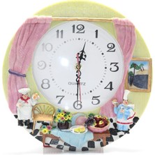 Duvara Asmalı Aşcı Tasarımlı Polyester Saat