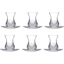 Şeffaf Kristal Çay Bardağı Seti, 12 Parça, Zarif ve Şık Tasarım