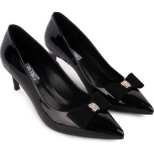 Hakiki Deri Rahat Fiyonk Tokalı Klasik Ayakkabı Siyah Rugan 46800