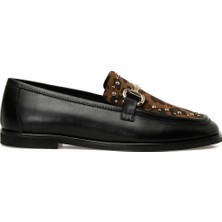 Nine West Leopar Kadın Loafer Kahverengi Düz Tabanlı Konforlu Ayakkabı