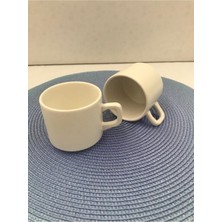 8 cm Stackable Beyaz Çay Fincanı Takımı, 2'li Set