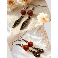 Jasper & Jasper Doğal Taşlı 2'li Küpe Seti