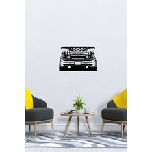 Siyah Araba Ahşap Tablo, Lazer Kesim, 3mm Duvar Dekor, Kendinden Yapışkanlı