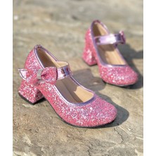 Çocuk Topuklu Ayakkabı, Fiyonklu Çocuk Topuklu Ayakkabı