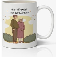 Sevgiliye Özel Her Yıl Yan Yana Baskılı Kupa Bardak