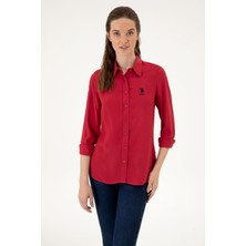 U.S. Polo Assn. Kadın Vişne Uzun Kollu Gömlek 50316429-VR104