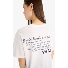 DeFacto %100 Pamuk Yale University Oversize Tişört F4763AX25SM