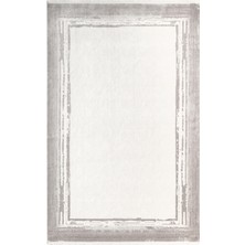 Fresco FC007G Gri Çerçeveli Halı Modern Desen 100 Tarak Viskon Parlak Yumuşak Ipek Seris