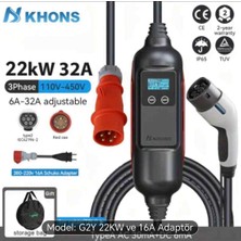 Khons 22KW Taşınabilir Araç Şarj Cihazı