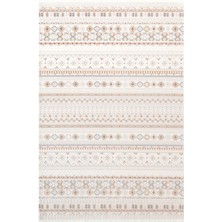 Icon IC008R Krem Halı Renkli Kilim Desenli Akrilik ve Pamuk Tabanlı 4 Mevsim Salon Halısı