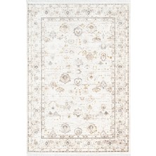 Etro ET003A Krem Klasik Modern Çerçeveli Etnik Desen Parlak Ağır Salon Halısı Ipek Serisi
