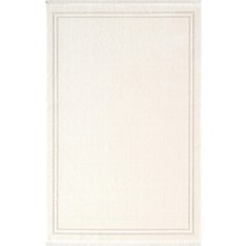 Fresco FC002W Beyaz Çerçeveli Halı Modern Desen 100 Tarak Viskon Parlak Yumuşak Ipek Serisi