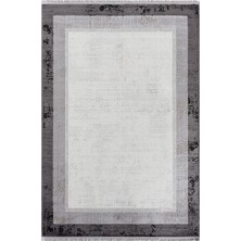 Dark DK002G Gri Halı Antrasit Kenar Çerçeveli Akrilik Tozuaz Modern Salon Halısı Yatak Odası