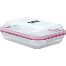 Dikdörtgen Cam Saklama Kabı 900 Ml, Beyaz, Güçlü ve Şık Tasarım