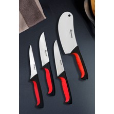 Çok Amaçlı 4 Parça Mutfak Bıçak Seti, Ekmek, Et, Sebze, Kasap Için Ideal